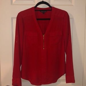Red Express zipper blouse